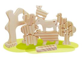 Brinquedo de madeira Kit Animais da Fazenda, da Pachu - Cód. P-13