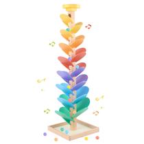 Brinquedo de madeira Marble Run RECEKA Music Tree com 49 peças de acessórios