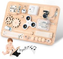 Brinquedo de madeira Montessori Busy Board Potatomato para crianças