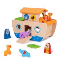 Brinquedo de madeira Noah's Ark TOOKYLAND para crianças com classificador de formas de animais