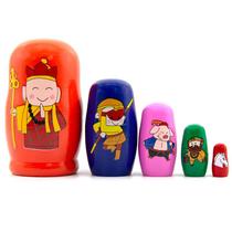 Brinquedo de madeira Russian Nesting Dolls de 5 camadas: viagem ao oeste Brinquedo de madeira Russian Nesting Dolls de 5 camadas: viagem ao oeste