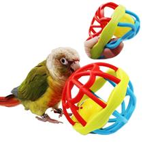 Brinquedo de mascar de borracha Bird Toy QBLEEV Plastic Parrot Bell Ball