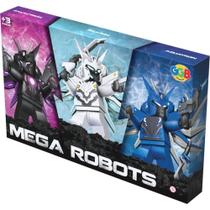 Brinquedo de Montar Boneco Mega Robots - KIT com 3 Unidades