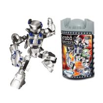 Brinquedo de montar boneco robô guerreiro White Armor 55 peças menino Xalingo - 06965