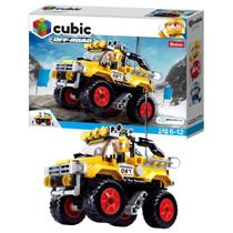 Brinquedo De Montar Carro Amarelo Cubic Adventure Off-Road 149 Peças Acompanha Figura de Ação Multikids BR1480
