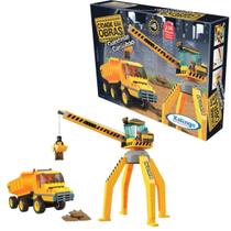 Brinquedo de montar Cidade Em Obras Guindaste E Caminhão 238 peças Xalingo - 06065