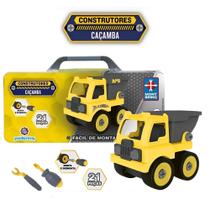 Brinquedo de Montar Construtores (Caçamba) Amarela 21 Peças Polibrinq - BM023 Brinquedo de Montar Construtores (Caçamba) Amarela 21 Peças Polibrinq - BM023