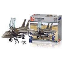 Brinquedo de Montar Educativo com 142 Peças Avião Exército com Bonecos