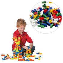 Brinquedo De Montar Interativo Plástico Blocos Infantil Coloridos Formas Quadrado Retangulo