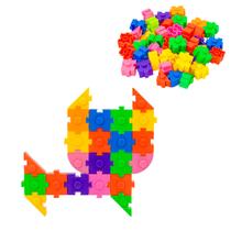 Brinquedo De Montar Interativo Plástico Blocos Infantil Coloridos Formas Triangulo Quadrado Círculo