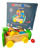 Brinquedo De Montar Madeira Criatividade Polibrinq Bdm29