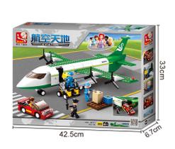 Brinquedo de montar modelo avião cargueiro b0371 com 383 peças