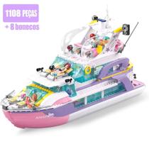 Brinquedo de montar para meninas iate das amigas 1108 peças + 8 bonequinhos marca sluban m38-b1167