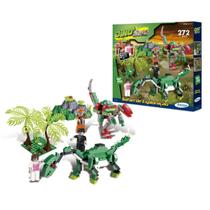 Brinquedo De Montar Safari De Exploração Dinossauros 272 Peças Blocos Xalingo 06510