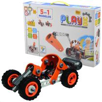 Brinquedo de Montar Super Trucks Elétrico 5 em 1 Com 84 Peças Colorido +3 anos de idade PlayDuc Kababy - PB50151