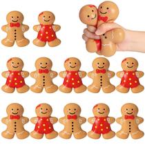 Brinquedo de Natal para alívio do estresse Meooeck Gingerbread Man x12