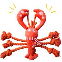 Brinquedo de Natal para cães Pawfoo Lab Lobster Plush Squeaky Rope