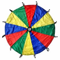Brinquedo de paraquedas Play Parachute GSi Kids Rainbow de 12 pés com bolsa
