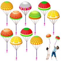 Brinquedo de paraquedas Ynybusi para crianças que voam ao ar livre, pacote com 10 frutas Brinquedo de paraquedas Ynybusi para crianças que voam ao ar livre, pacote com 10 frutas