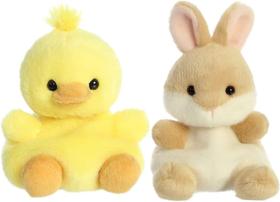 Brinquedo de pelúcia Aurora Palm Pals Darling Duck/Ella Bunny, conjunto de 2 Brinquedo de pelúcia Aurora Palm Pals Darling Duck/Ella Bunny, conjunto de 2