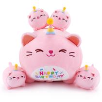Brinquedo de pelúcia Auspicious Beginning Pink Birthday Cat