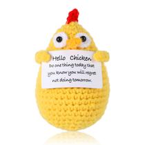 Brinquedo de pelúcia BOXOB Positive Chicken Crochet 9x6cm Brinquedo de pelúcia BOXOB Positive Chicken Crochet 9x6cm