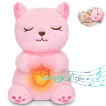 Brinquedo de pelúcia Breathing Stuffed Animal Prewplam Pink Cat para bebês