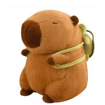 Brinquedo De Pelúcia- Capivara Com Mochila De Tartaruga
