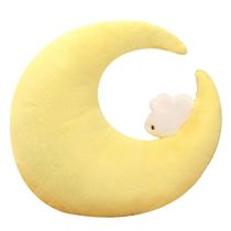 Brinquedo de pelúcia Cartoon Moon Doll Soft Stuffed Yellow Crescent M