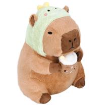 Brinquedo de pelúcia CHDBLOCK Dinosaur Capivara com chapéu de dinossauro 28cm Brinquedo de pelúcia CHDBLOCK Dinosaur Capivara com chapéu de dinossauro 28cm