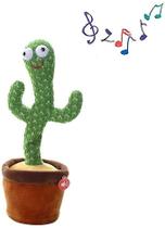 Brinquedo de pelúcia Dancing Cactus com música e luzes para crianças