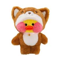 Brinquedo De Pelúcia De Pato Amarelo 30cm Kawaii Lalafanfan Transformado Panda Boneca Animal Macia