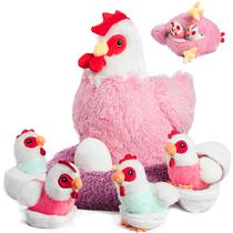 Brinquedo de pelúcia de pelúcia XYHQYB Chicken com 4 filhotes Brinquedo de pelúcia de pelúcia XYHQYB Chicken com 4 filhotes