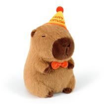 Brinquedo de pelúcia Ditucu Cute Capivara com chapéu de feliz aniversário 43 cm