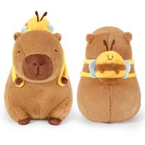 Brinquedo de pelúcia Ditucu Cute Capivara com mochila de abelha para crianças de 23 cm
