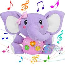 Brinquedo de Pelúcia Elefante Musical Aitbay para Bebês (0-36 Meses) - Roxo