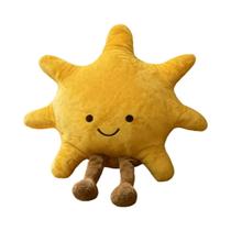 Brinquedo De Pelúcia Em Forma De Desenho Animado Do Tempo, Com Rosto Sorridente, Lua Branca E Sol Brinquedo De Pelúcia Em Forma De Desenho Animado Do Tempo, Com Rosto Sorridente, Lua Branca E Sol