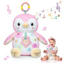 Brinquedo de pelúcia Fuzqq Baby Penguin com música de 0 a 6 m