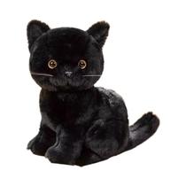 Brinquedo De Pelúcia Gato Cinza Branco Preto 26cm Simulação Gatinho Sentado Boneca Animal De Pelúcia