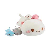 Brinquedo De Pelúcia Gato Mãe De 47cm Com 4 Mini Gatinhos, Animal De Pelúcia Com Zíper Para Meninos Brinquedo De Pelúcia Gato Mãe De 47cm Com 4 Mini Gatinhos, Animal De Pelúcia Com Zíper Para Meninos