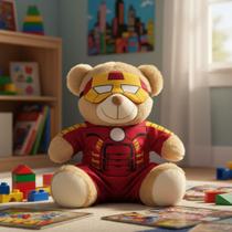 Brinquedo De Pelúcia Herói 25cm Presente Robô Vermelho