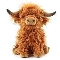 Brinquedo de pelúcia Highland Cows de 27,4 cm Toaje Brown