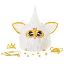 Brinquedo de pelúcia interativo Furby Gold Glam para crianças de 6 anos