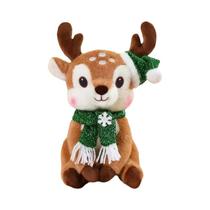 Brinquedo De Pelúcia Kawaii Em Forma De Cervo Com Cachecol De Natal, Presente De Aniversário Para