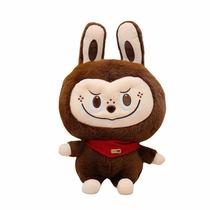 Brinquedo de pelúcia Labuboo Brown Bunny com bandana vermelha de 30 cm Brinquedo de pelúcia Labuboo Brown Bunny com bandana vermelha de 30 cm