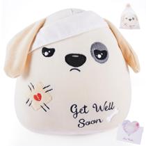 Brinquedo de pelúcia LeYoha Get Well Soon Dog com bandagem de 23 cm