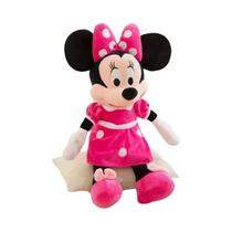 Brinquedo De Pelúcia Minnie Mouse Vermelho E Rosa De 35cm, Presente De Casal Mickey E Minnie Da