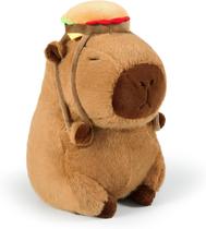 Brinquedo de pelúcia MOTTOYS Cute Capivara com mochila de tartaruga de 20 cm