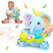 Brinquedo de Pelúcia Musical Elefante Bilíngue Ryotagift Baby