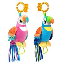 Brinquedo De Pelúcia Papagaio Mordedor Infantil Colorido Presente Educativo - Buba